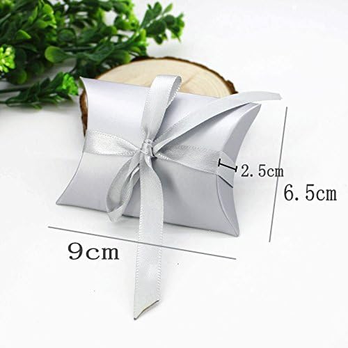 JZK 50x Pillow shape silver party favours box, wedding favors box - Image 3