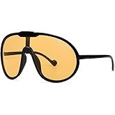 GFUIARA Trendy Oversized Sunglasses for Women Men Fashion Shield Aviator Sun Glasses UV400 Protection Goggles