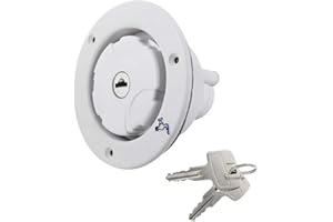 NINEFOX nago0 Water Inlet - Gravity Water Inlet Filler Cap with 2 Keys,Stainless Steel Retrofit Leak Proof Caravan Locking Universal Equipment for Camping Trailer Motorhome
