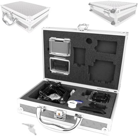 DURAGADGET Protective Contemporary Aluminium Flight Case With Shock Absorbing Custom Foam Interior For GoPro Headcams Including GoPro Hero 4, GoPro Hero 3 AHDBT-301 Camcorder - (Black, Silver and White Editions), HERO3+ (Plus) CHDHX-302 / CHDHN-302, Hero 2, Hero 1, HD Hero 960 Cameras