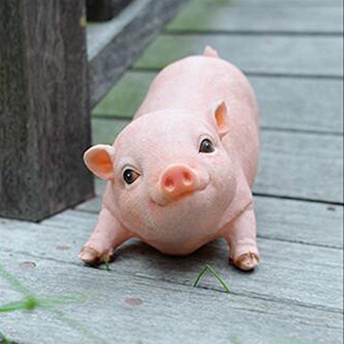 Agirlgle Animal Garden Statue Cute Pig Funny Outdoor Sculpture