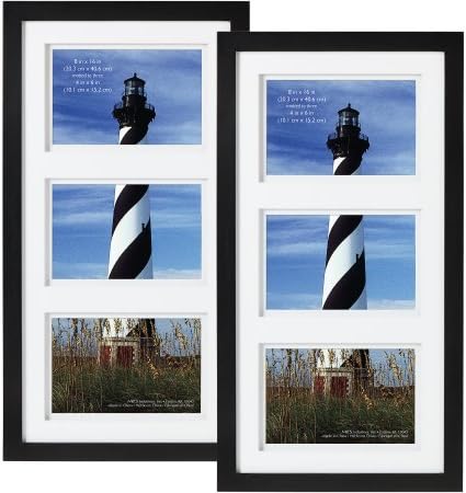 Black Gallery 3 Open 4"x6" collage Frame, set of 2