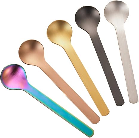 Amazon Co Jp Doitool 花の形をした5個のステンレス鋼のコーヒースプーンティースプーンデザート食器砂糖を混ぜるためにかき混ぜるアイスクリームダイニングソープ ホーム キッチン
