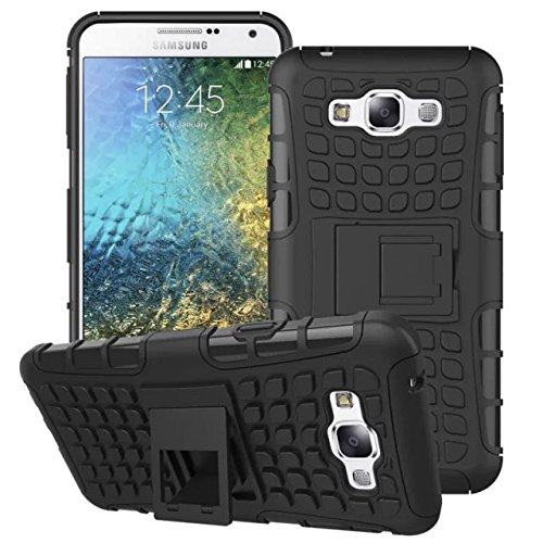 Capa AntiChoque para Galaxy E7, SKUDO Armadura 2x1 [Duas Camadas][TPU + PC][Kickstand], Samsung Galaxy E7 (E700) - Preta