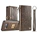 AKHVRS Note8 Case Wallet, Handmade Flip Folding Leather Phone Case Wallet with Card Slot and Magnetic Case Detachable for Samsung Galaxy Note 8 - Brown