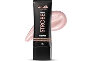 Vellasio Strobe Cream, Blush Pink, Face Illuminator and Primer, with Hyaluronic Acid, Squalene and Japanese Sakura, Non-Comed