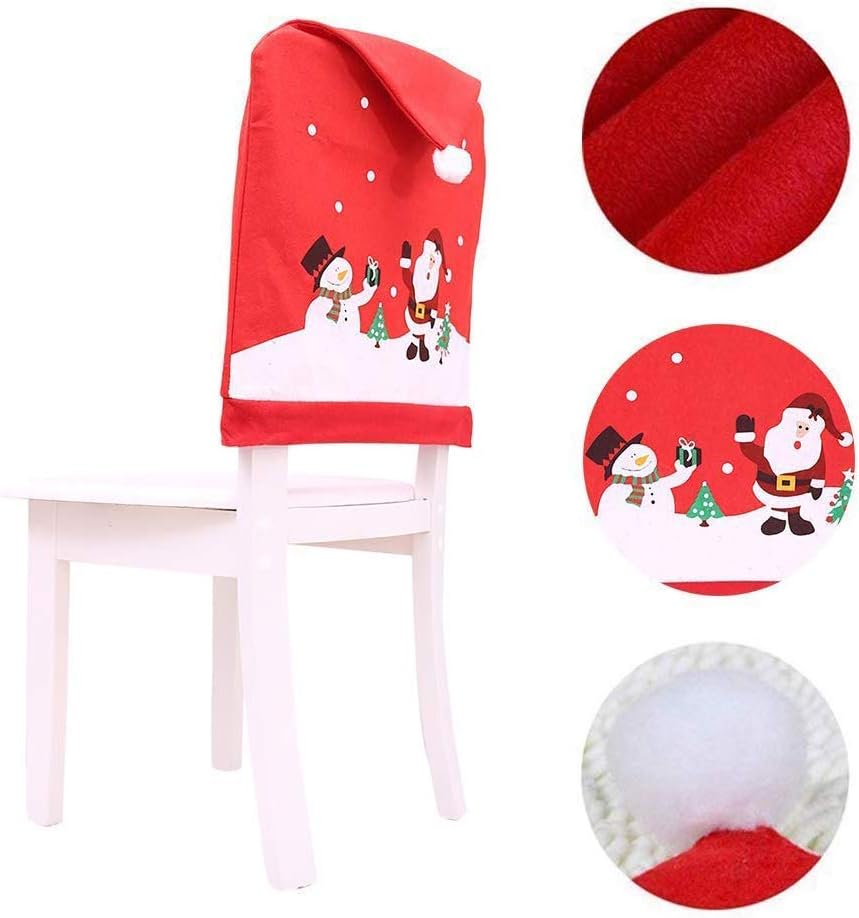 Tenrany Home Red Christmas Chair Back Covers Decorations - Image 4