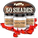 Old Factory Scented Candles - 50 Shades - Set of 3: Leather, Jasmine Bubbles, Vanilla Sex - 3 x 4-Ounce Soy Candles