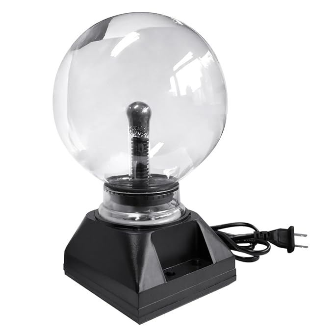 Generic Mohangifts Novelty Magic Touch Nebula Plasma Globe Scientific Decorative Table Lamp (Black, 4 Inch)