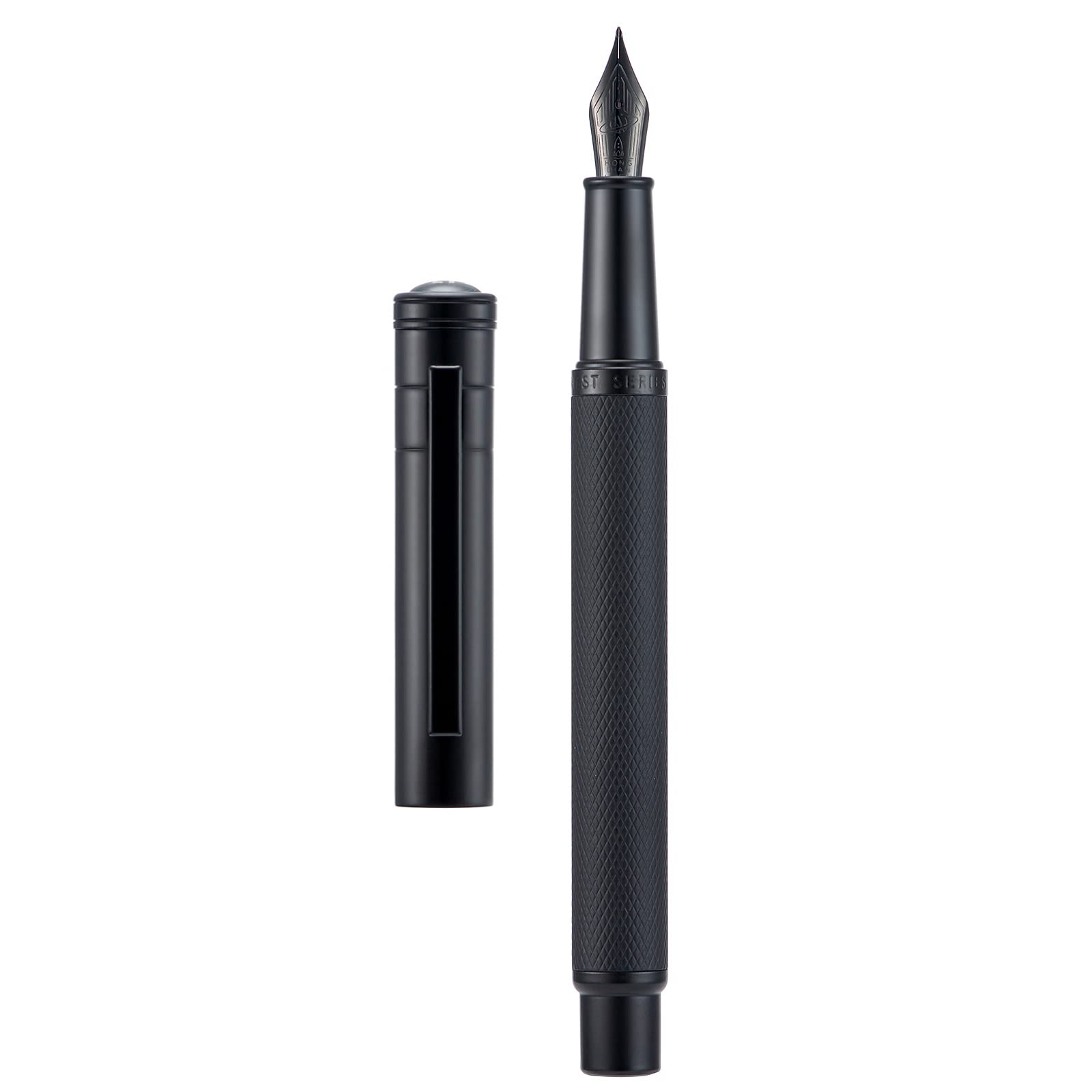 Hongdian Black Forest Fountain Pen, Iridium Long Blade Nib, Classic Design with Converter and Metal Gift Box Set