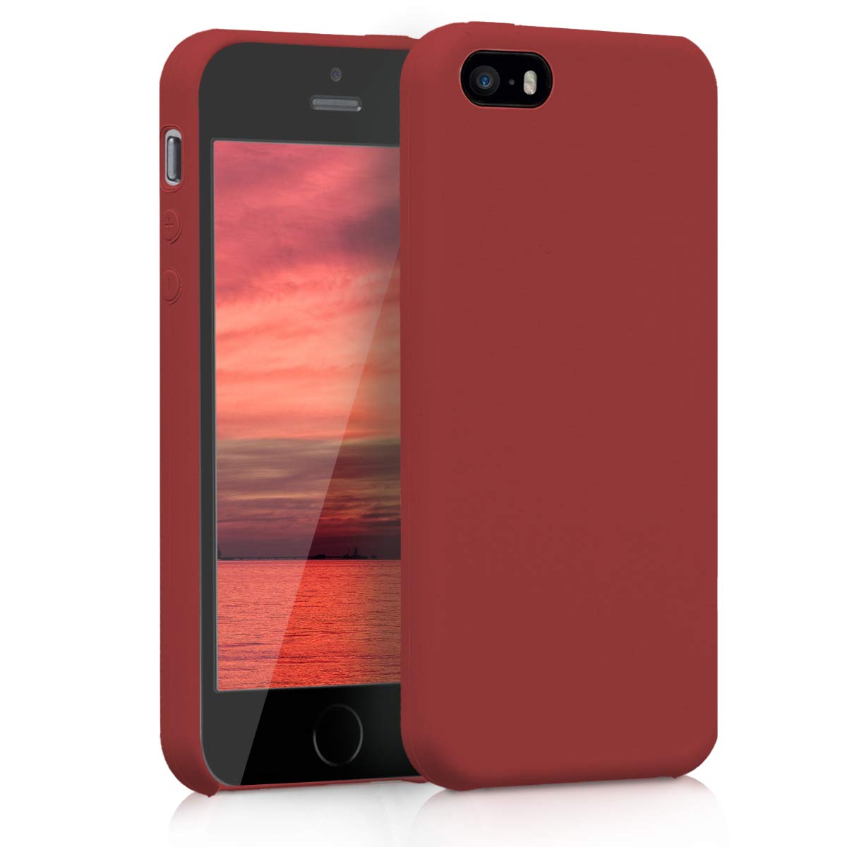 Kwmobile Tpu Silicone Case Compatible With Apple Iphone Se 1 Gen 16 5 5s Case Slim Protective Phone Cover With Soft Finish Dark Red Buy Online In Guernsey At Guernsey Desertcart Com Productid