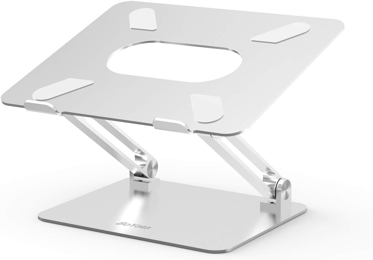 BoYata Laptop Stand Height/Angle Adjustable Lightweight MacBook/MacBook Air/MacBook Pro/iPad 17 inch Compatible (Silver)