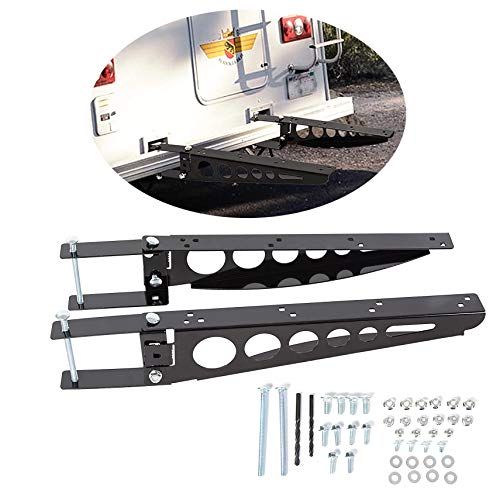 HECASA RV Bumper Cargo Bracket - Support Arms For 4" Bumper, Holds Up To 200 Lbs, No Drilling Needed