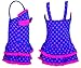 Pointss Girls’ Swimsuit Bathing Suit One Piece Beach Swimwear (Medium, Blue)