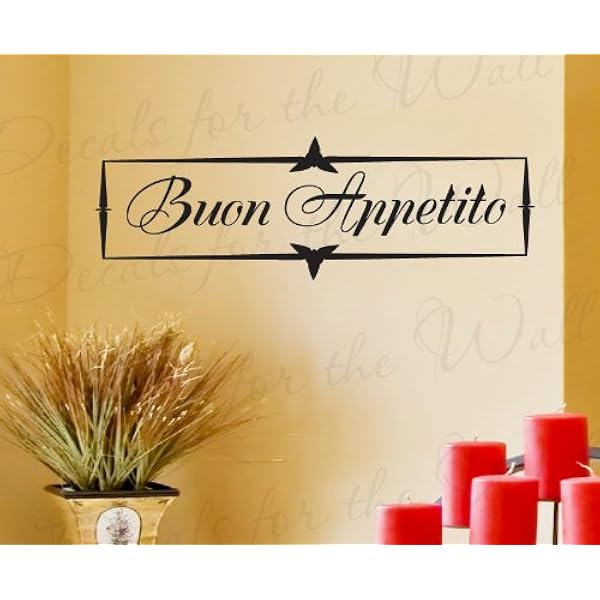 Amazon Com Buon Appetito Italian Kitchen Dining Room Wall Decal Decorative Vinyl Quote Saying Lettering Decoration Sticker Decor Art Letters Home Kitchen