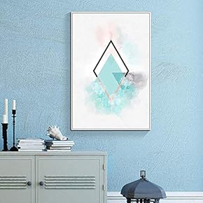 Floating Framed for Living Room Bedroom Abstract Geometric...
