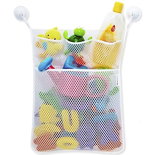 Yosoo Bath Tub Toy Organizer Large Storage Mesh, 2 Ultra Strong Hooked Suction Cups - for Kids, Toddlers, Adults, Playing for Bathtime