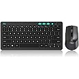 Rii RKM709 2.4 Gigahertz Ultra-Slim Wireless Keyboard and Mouse Combo, Multimedia Office Keyboard for PC, Laptop and Desktop,Business Office(Black)-New
