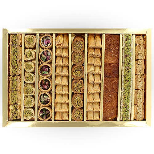 Assortment Sweets Gift Box - Baklava, Pistachio and Almond - Authentic Middle East Sweets - Elegant Gift Box