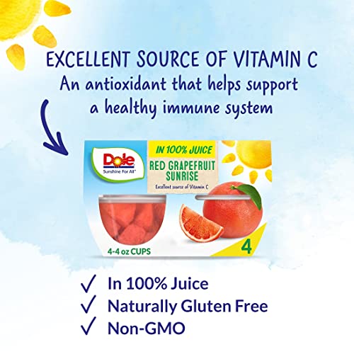 Dole Fruit Bowls Red Grapefruit Sunrise in 100 Juice, Gluten Free
