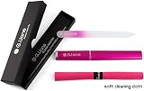 G.Liane Crystal Glass Nail File Double Sided with Case Rainbow Pink view 2
