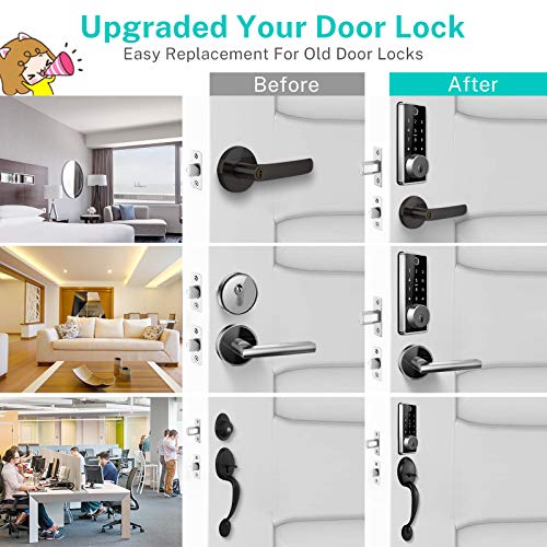 Keyless Entry Door Lock,Keypad Entry Door Lock,Fingerprint Door Lock,Keypad Deadbolt Lock,Smart Lock Front Door… - Image 4