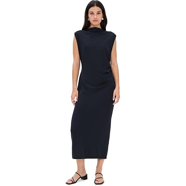 Vince Lotus V-Neck Pleated Slip Dress Warm Sand LG at Amazon Women's  Clothing store