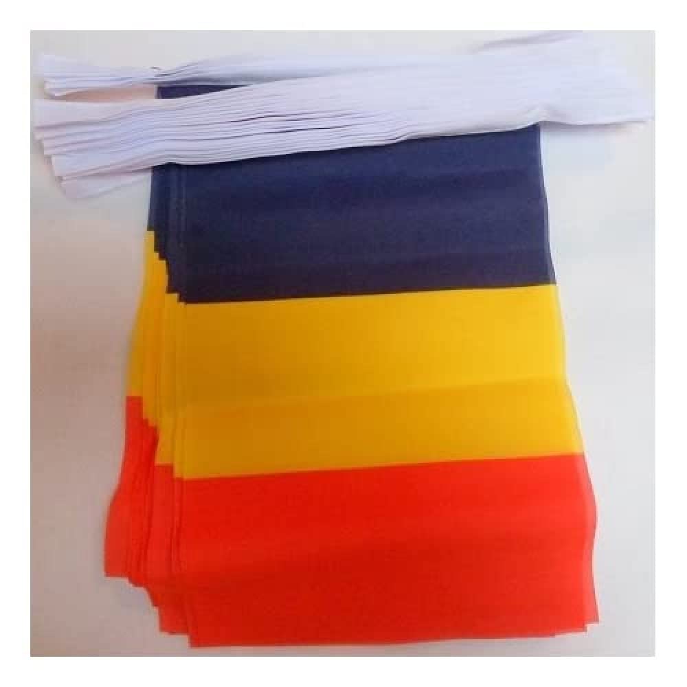 AZ FLAG - Chad Bunting Flag - 40 Ft Garland with 20 Chadian Flags 18'' x 12'' - 100% Polyester String Pennant - 12 meters