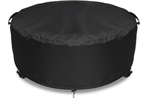 GOLDENRAINDROP Fire Pit Cover for Solo Stove 52.6 Inch Fire Pit Surround Tabletop, Waterproof Weather-Resistant UV-Resistant Outdoor Fabric Firepits Cover Round Yukon Surround Table Protective Covers, 54" D x 20" H