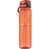 Edmyre 32oz Water Bottle with Chug Lid, Frosted & Clear Tritan BPA-Free, Leakproof, Wide Mouth, Portable Sports Water Bottle for Gym, Office, Travel, Outdoor (Red)