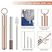 11 Packs Collapsible Reusable Drinking Straws Set, 3 Telescopic Stainless Steel Metal Straw with Case, 8 Dishwasher Safe Long Straws for 30oz 20oz Tumbler Cups, Include Cleaning Brushes & Pouch