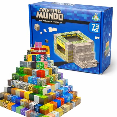 Blocos Magnéticos de Montar 3D Infantil – 73 Peças