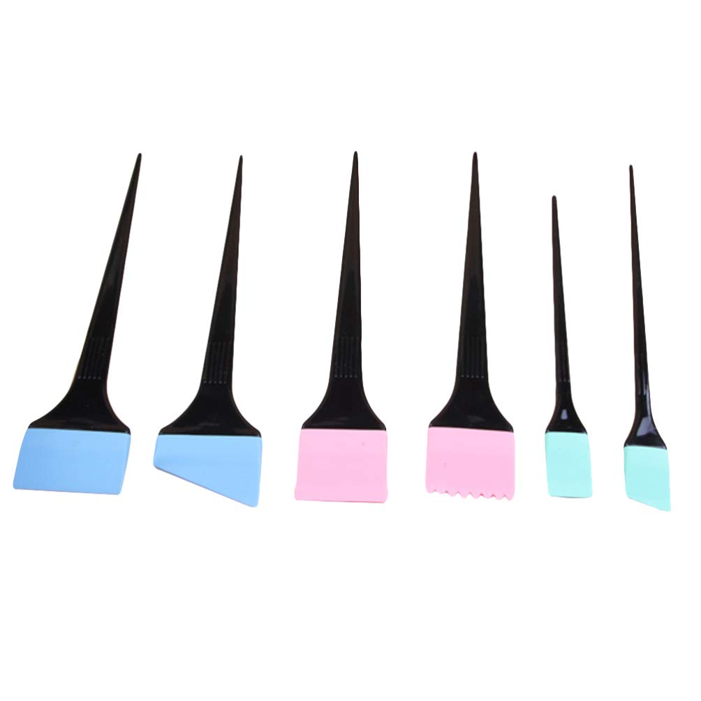minkissy Balayage Brush 6Pcs Silicone Hair Dye Brushes Hair Coloring Tint Applicator Hair Coloring Dyeing Brush Color Mixing Stirrer for Home Hair Salon Barber (Black) Hair Dye Applicator