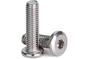 MOYOCODI M5 x 16mm (25 Pack) Metric Flat Head Hex Socket Cap Screws Bolts, 304 Stainless Steel 18-8, Hex Drive, Bright Finish, Fully Machine Thread