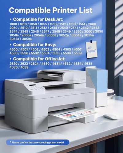 301XL Ink Cartridges Replacement for HP 301 Black and Colour Ink for HP 301XL Ink for Envy 4500 4507 4520 5530 4502 DeskJet 1000 1050 2050 2510 3050 1510 OfficeJet 2620 4630 4632 2622