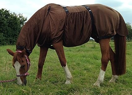 Daselfo Ekzemerdecke Powerline Haiti Ekzemer, Fester Hals, großer Bauchlatz, Fliegendecke braun oder Zebra ab 75 cm