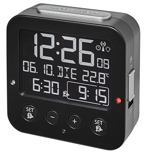 TFA Dostmann 60.2528 Bingo Radio-Controlled Alarm Clock (Black) — image 1