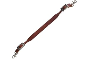 VVR Saddles & Such New Harness Leather Wither Strap with SS Black Accent Floral Buckles