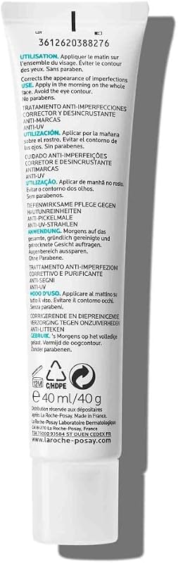 La Roche Posay Tratamento Anti-Imperfeições e Marcas com SPF30, Adequado para Peles Oleosas, Mistas ou Propensas a Acne, Fórmula com Aqua Posae Filiformis, Effaclar Duo (+), 40 ml