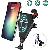 Fast Wireless Charger, Wofalodata Car Mount Air Vent Phone Holder Cradle for Samsung Galaxy S8/ S8+/ S7/ S6 Edge+/ Note 5, QI Wireless Standard Charge for iPhone 8/ 8 Plus/ X
