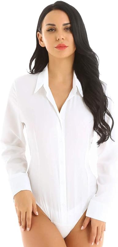 Tiaobug Femme Body Chemisier A Manche Longue Tuxedo Costume Mariage Business Haut Justaucorps Danse Jazz Combinaison Bodysuit Jumpsuit Blouse S 3xl Amazon Fr Vetements Et Accessoires