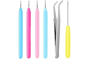 6Pcs Quilling Tool Set, Include with Random Color Awl + Tweezers - Paper Quilling Kit Essential Kit for Paper Crafting, DIY P