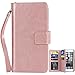 BENTOBEN iPhone 6 Plus Case, iPhone 6S Plus Wallet Case, Folio Flip Wallet Cover Faux Leather Credit Card Slots Cash Holder Wristlet Protective Case for iPhone 6 Plus/6S Plus (5.5 inch), Rose Gold