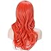 Anime Cosplay Synthetic Wig 11 Colors Heat Resistant Fiber Full Wig with Bangs Long Layered Curly Wavy Vogue 23'' / 58cm for Women Girls Lady (orange)
