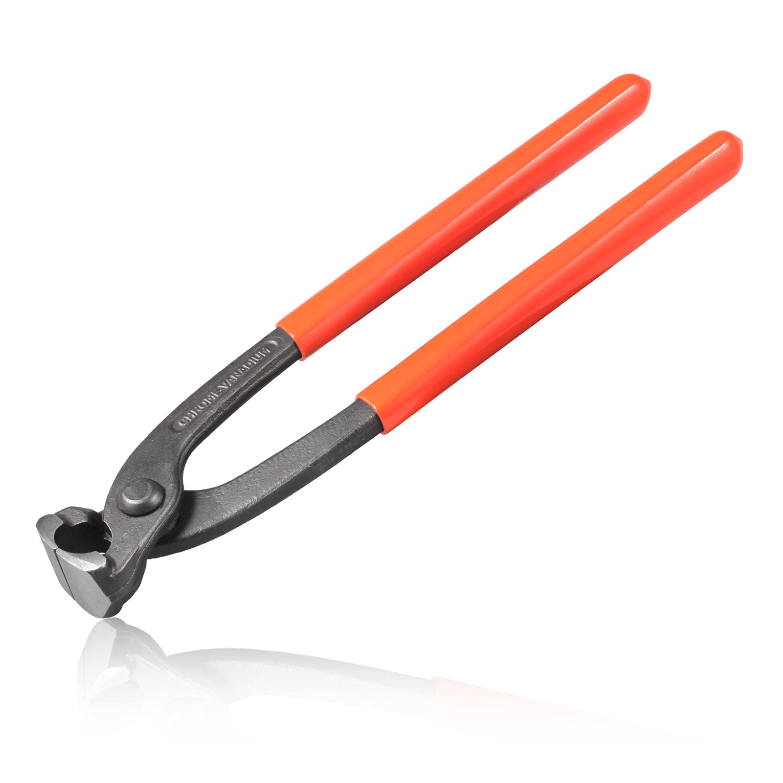 LEONTOOL Ear Clamp Pliers 10 Inches, Orange Soft Grip, Chrome-Vanadium Steel, 9.8 x 2 x 0.9 Inches