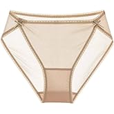 SilRiver Women's 100% Pure Silk Bikini Panties High Cut Breathable Underwear for Sensitive Skin Quick-Dry Travel-Friendly