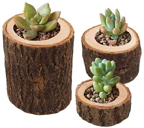 Wooden Candle Holder Flameless Decoration Candle Holder Newspaper Flower Pot Ornament Decoration (3 Pieces)