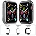 Simpeak [2-Pack] Compatible with Apple Watch 4 Screen Protector Case 40mm, [All-Around] Soft Screen Protector Bumper Cover for 40mm Apple Watch Series 4(2018), Clear+Black