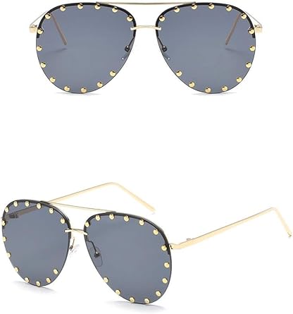 Rivet Studded Lens Aviator Sunglasses 