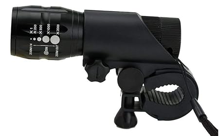 BabyGo Zoom Cycle Light Bicycle Headlight Flashlight Front Torch + Holder Clip Mount